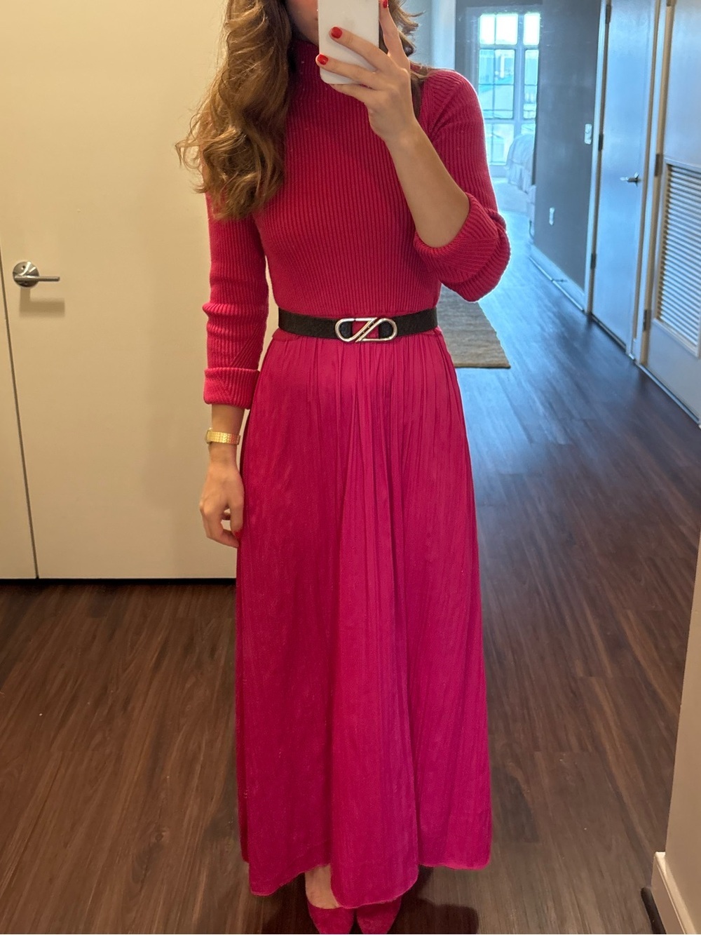 Anthro Pink Maxi Dress